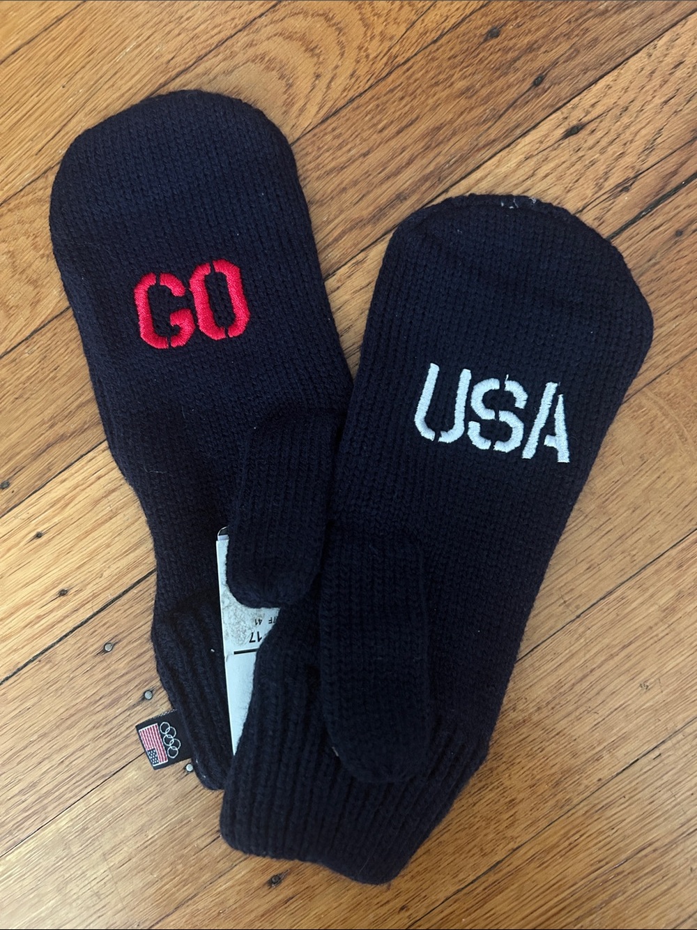 TEAM USA Navy Mittens with Go USA Embroidery